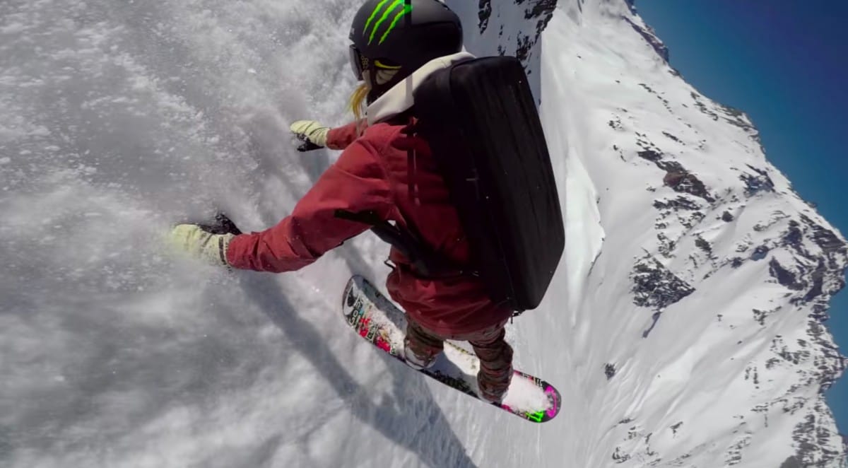A man riding a snow board