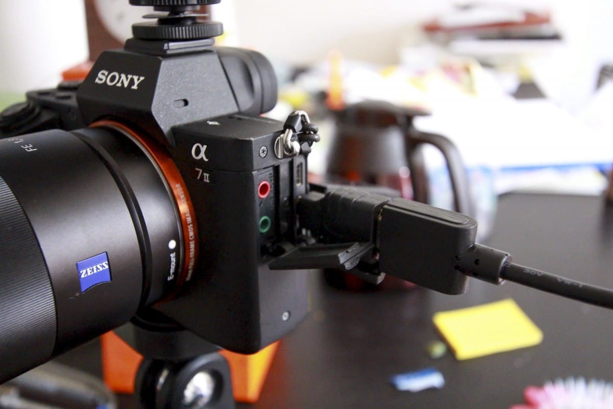 A desk with a remote control