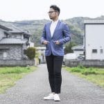 A man walking down a road